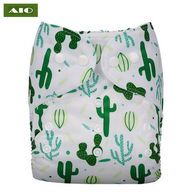 【CC】 [AIO] Cactus Print Infant Nappy Ecological Baby Diaper Pant Reusable 3-15KG (No Insert)