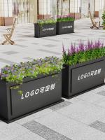 ❅ Outdoor wrought iron flower boxes set sales department outside the mall planter milk tea shop courtyard rectangular flowerpot bed