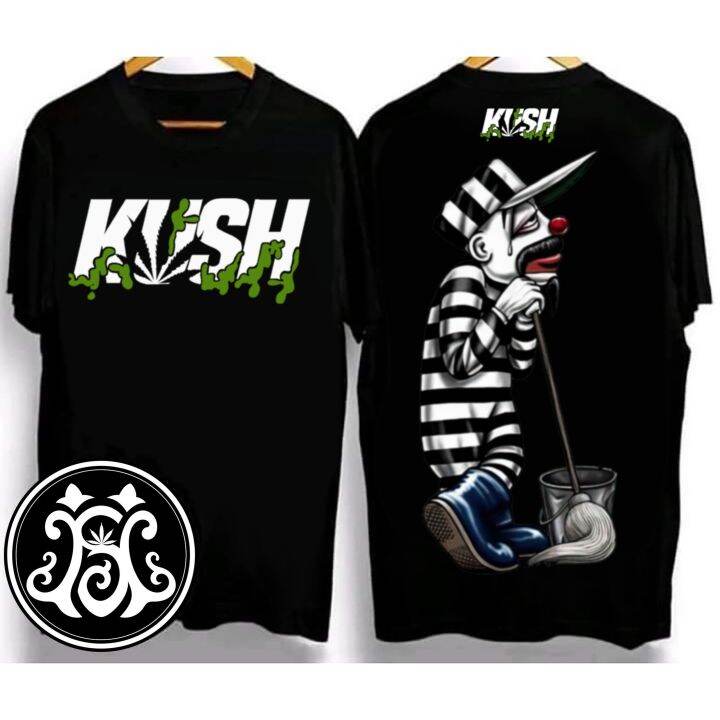 kush-2023-ออกแบบใหม่-unisex-เสื้อยืดที่มีสีสันผ้าฝ้าย-100-crew-neck-t-shirt-เสื้อยืดลำลองผู้ชาย-แขนสั้นพิมพ์ลายการ์ตูนตัวตลก