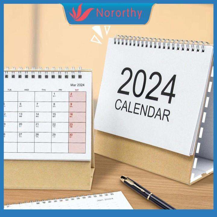 Nororthy Multi-function Desktop Paper Calendar Yearly 2024 Planner 