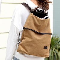 Retro Simple Canvas Convertible Tote Backpack Women Multifunction Shoulder Bag Best Sale-wt