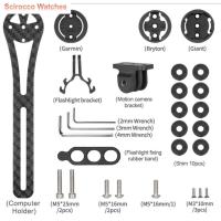 SCIROCCO MTB พร้อมที่จับตัวยึดกล้องเคลื่อนที่แบบบูรณาการที่จับโคมไฟคาร์บอนไฟเบอร์เต็มเครื่องวัดความเร็ว3K ที่จับจับเวลาคอมพิวเตอร์ที่ยึดที่วางคอมพิวเตอร์จักรยานคอมพิวเตอร์