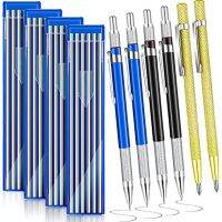 6Pcs Streak Welders Pencil Carbide Scriber Tool with 48Pcs Round Refills Metal Welding Marker for Fitter Welder Steel