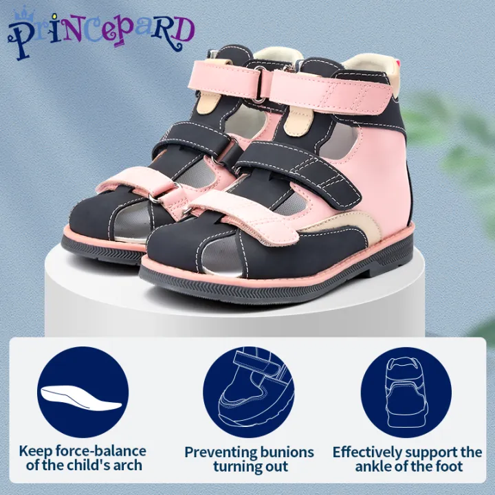 Princepard Corrective Orthopedic HighTop AFO Leather ClosedToe Sandal