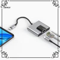 UBEWLB แท็บเล็ต ฮับ แท่นวาง Pd ชาร์จเร็ว ประเภท C ถึง Ethernet USB C ถึง3.5มม.เสียง อะแดปเตอร์เครือข่าย LAN