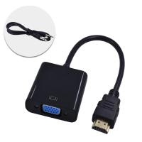 TISHRIC HDMI To VGA อะแดปเตอร์เคเบิ้ลเสียงตัวแปลงวิดีโอดิจิตอล1080P ตัวผู้เป็นตัวเมีย HDMI2VGA สำหรับโปรเจ็คเตอร์แล็ปท็อปพีซี