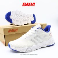 BAOJI (BJM571) ของแท้ 100% รองเท้าวิ่ง รองเท้าผ้าใบชาย สีขาว ไซส์ 41-45