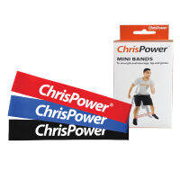 CHRIS POWER ยางยืด บริหารร่างกาย Mini Band 27.5cm ชุด 3 เส้น (สีน้ำเงิน/แดง/ดำ)