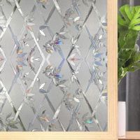 Rainbow Prism Sticker Effect Window Film Privacy Decor Film Anti-UV Non-Adhesive Static Cling Glass Sticker for Kitchen bathroom