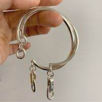 XIYANIKESilver Color Unique Design Retro Distressed Lock Knot Hook Chain Clause Thick Bracelet Authentic Fashion Gift