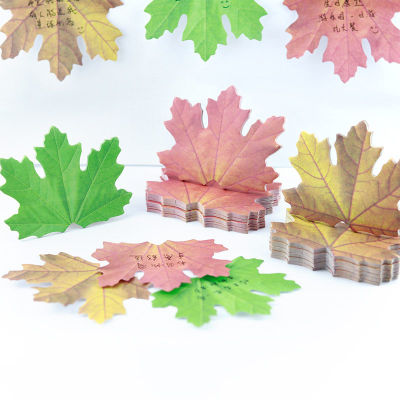 1 ชิ้น Lytwtw น่ารักการ์ตูน Maple Leaves Sticky Notes เครื่องเขียนสติกเกอร์ MeMO Pad Planner อุปกรณ์สำนักงานโรงเรียน-Yrrey