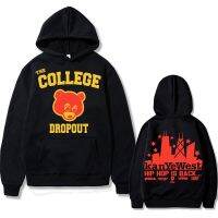 Rapper Kanye West College Dropout Music Album Black Hoodie Men Fashion Hip Hop Oversized Street Hoodies Hooded Sweatshirt Size XS-4XL