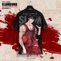 2023 NewSlam Dunk เสื้อยืดชาย Xiangbei โรงเรียนมัธยม Kaede Rukawa สินค้าแขนสั้นญี่ปุ่นการ์ตูนร่วมแบรนด์ T-