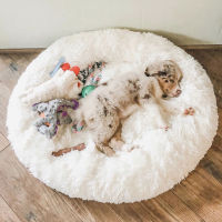 Dog Bed Long Plush Dount Basket Calming Cat Beds Hondenmand Kennel House Soft Fluffy Cushion Sleeping Bag Mat for Large Dogs