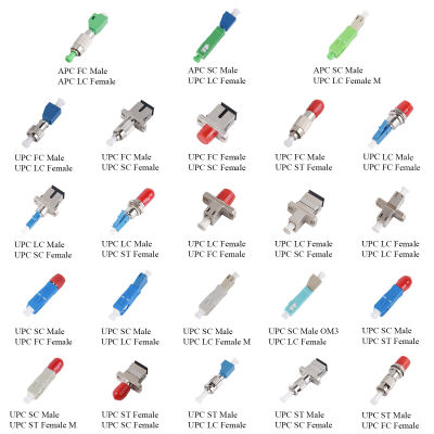 1ชิ้นไฟเบอร์ออปติก Apc/upc Fc/lc/sc/st ตัวผู้/ตัวเมียไปยัง Apc/upc UPC Lc/sc/fc/st อะแดปเตอร์ตัวเมียตัวเชื่อมต่อ OM3มัลติโหมดเดียว