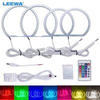 【User-friendly】 Leewa 2X131มม. 2X104มม. สำหรับไฟ E46/5 E46 Compact00 04 E83/X3 Led 5050smd Rgb ไร้สายระยะไกลนางฟ้าแหวน Ca4411