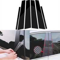 Glossy Carbon Fiber Window Pillar Trim Sticker For Audi A6 C7 A4 B8 A3 8V Saloon Door B-pillar Wrap Film Car Styling Accessories