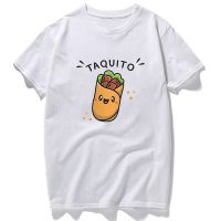 Gentlemans Attire Kawaii Clothes Taco Taquito Couple Matching Cartoon Tshirt Summer Men Graphic Tshirts Camisetas TopsS-5XL