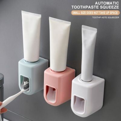 【jw】✶  Wall Mount Toothbrush Holder Set dentífrico Dispenser Rolling Stand Espremedor Automático Acessórios Do Banheiro 1Pc