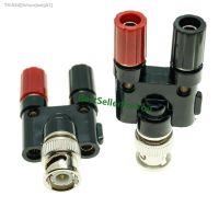 ₪ BNC Male Plug to Two Dual 2X Banana Female Jack Coaxial Adapter Connector New