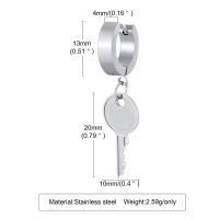 ต่างหูกุญแจผู้ชาย,ต่างหูชายห่วง Huggie,เครื่องประดับสแตนเลสพวงกุญแจมีดพับ,เครื่องรางพวงกุญแจห่วงขนาดเล็ก,เครื่องประดับทางเลือก