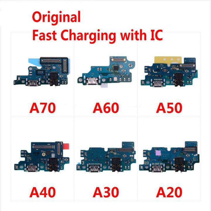 ชิ้นส่วน-usb-ชาร์จพอร์ตบอร์ดเชื่อมต่อสายเคเบิลยืดหยุ่นกับไมค์ไมโครโฟนสำหรับ-samsung-galaxy-a70-a60-a50-a40-a10-a20-a30