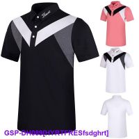 Callaway1 PEARLY GATES Titleist Odyssey เสื้อโปโลอินเทรนด์ผ้า PING1กางเกงเล่นกอล์ฟเสื้อสำหรับผู้ชายแขนสั้นใส่สบายระบายอากาศแห้งเร็ว