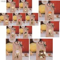 11pcs Wholesale Genshin Impact Kaedehara Kazuha Barbara nhildr Acrylic Keychain Badge Cartoon Cosplay Key Chain Accessories