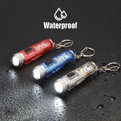 Mini Keychain Pocket Torch USB Rechargeable LED Light Flashlight Lamp Waterproof Portable Light for Emergency Outdoor Camping