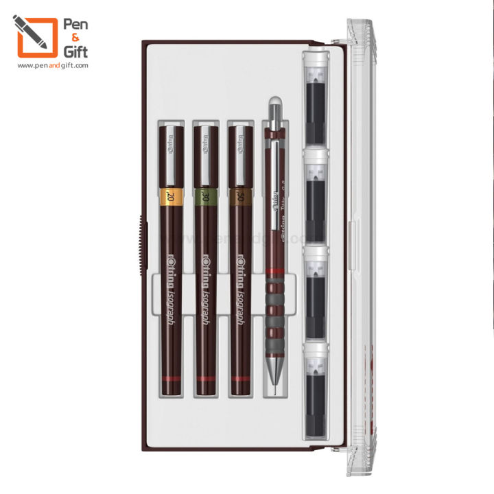 set-of-8-pcs-rotring-isograph-junior-set-0-2-0-3-0-5-mm-8-ชิ้น-ชุดปากกาเขียนแบบ-ตัดเส้น-รอตริ้ง-ไอโซกราฟ-จูเนียร์