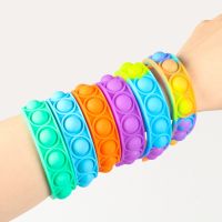 Fidget Toys Bracelet Push Bubble Dimple Squeeze Decompression Silicone Anti Stress Reliever Sensory Squishy Gift for Kids Adult