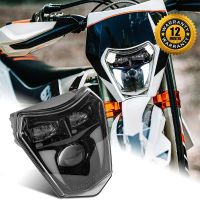 ℡ Motorcycle Headlight For KTM EXC EXCF SX SXF XC XCF XCW XCFW 125 150 250 300 350 450 530 Moto LED Wick Plate Head Lamp