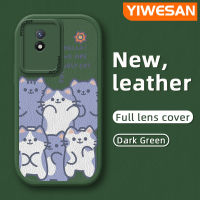 YIWESAN เคสสำหรับ VIVO Y02 Y11 Y02A 2023 Y01 Y11S Y30G การ์ตูนน่ารักแมวเคสใส่โทรศัพท์หนังดีไซน์ใหม่ซิลิโคนนิ่มเคสมือถือกันกระแทกป้องกันการตกพร้อมเคสป้องกันกล้องสำหรับเลนส์คลุมทั้งหมด