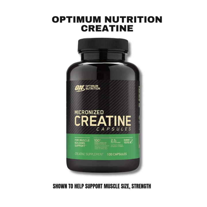 ON Micronized Creatine Monohydrate Optimum Nutrition 100 Capsules ...