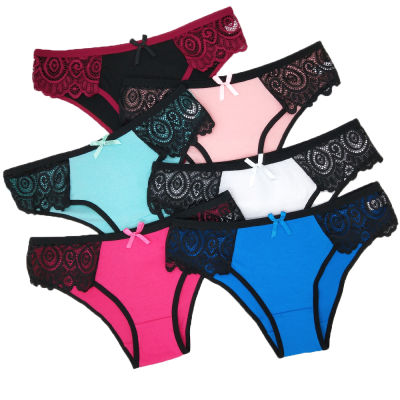12 PcsLot Panties for Woman Underwear Sexy Lace Patchwork Briefs Female Fashion Cozy Cotton Panties Ladies Lingerie Underpants