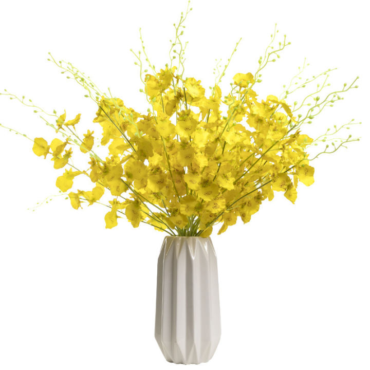 ดอกไม้ประดับบนโต๊ะทานอาหารเต้นรำกล้วยไม้ดอกไม้เทียมดอกไม้แห้งคุณภาพสูงกับแจกัน-sethuilinshen