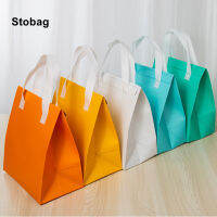 StoBag 10ชิ้นกล่องอาหารกลางวันถุงบรรจุภัณฑ์ไม่ทอแบบพกพาสิริอาหารเครื่องดื่มการจัดเก็บการจัดส่งคูลเลอร์ C Arrier กระเป๋าโลโก้ที่กำหนดเอง