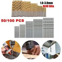 ✼◈ 50/100Pcs High Speed Steel Titanium Coated Twist Drill Bit Straight Shank Drill Woodworking Wood Tool 1/1.5/2/2.5/3mm For Metal