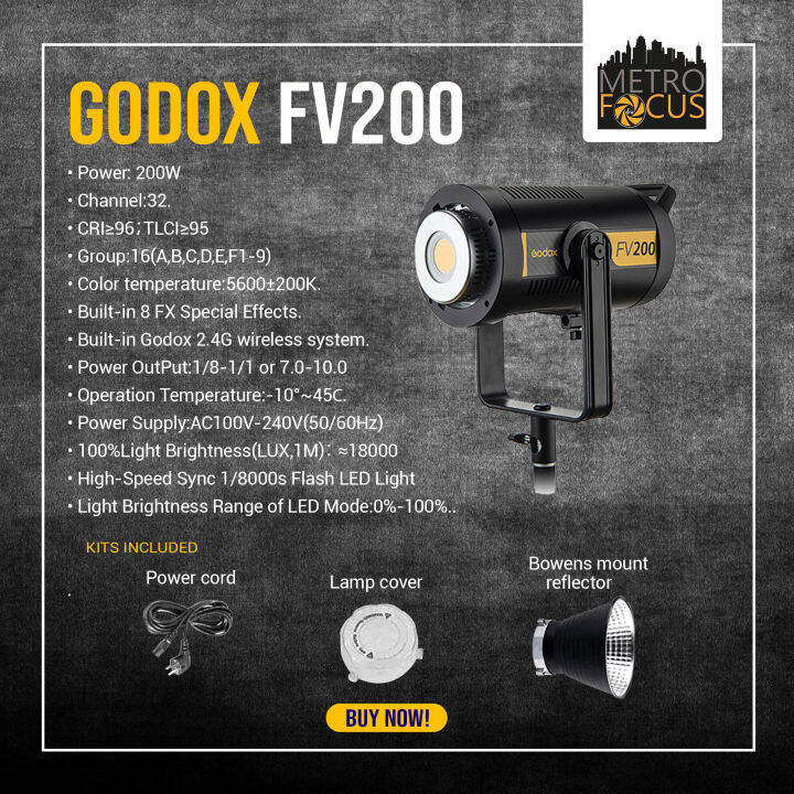 Godox FV200 High Speed Sync Flash LED Light with Builtin 2.4G Wireless