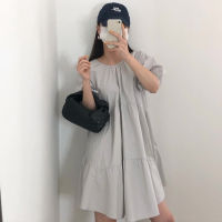 (พร้อมส่ง) Grey minidress C2408 ?✨? มินิเดรส เดรสสั้นแขนพอง minidress