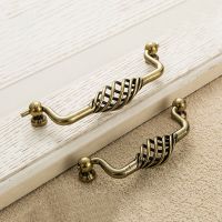 AHOUR Vintage Drawer Knobs Birdcage Cabinet Pullers Door Knob Home Hardware Antique Bronze Black Handle Pull Wardrobe With Screws Furniture Handles