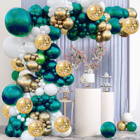 131Pcs Teal Gold Balloons Garland Arch Kit With White Confetti Ballon Set For Wedding Birthday Baby Shower Party Decorations