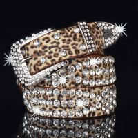 【CW】 Fashion Rhinestone Studded Belts for Women  39;s with Diamonds Female Leopard Accessories Gothic bb