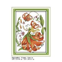 12 month flower fairy series Counting cross stitch kit DMC handmade embroidery set 11CT 14CT canvas print fabric DIY needlework