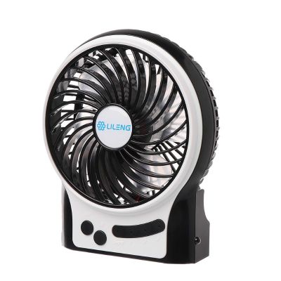 LILENG Portable USB Fan flexible with Side LED light 3 Speed Adjustable Cooler Mini Fan Handy Desk Desktop USB Cooling Small Fan