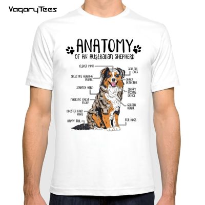 New Summer Australian Shepherd Anatomy Dog Lover Gift Print Men Tshirt Cute Casual Tops Dog Lovers Streetwear Tees