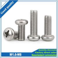 M1.6 M2 M2.5 M3 M3.5 M4 M5 M6 M8 GB818-85 A2-70 304 Stainless Steel Cross Phillips Bulat Pan Kepala Sekrup Bolt