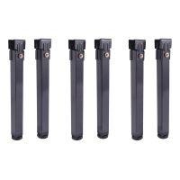 6 Pcs Adjustable Height Clamping Tube Leg Metal Square Bed Lifting Table Legs for Tatami Bed Frame Fixed Support Feet