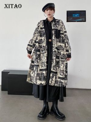 XITAO Jackets  Single Breasted Women Casual Print Coat