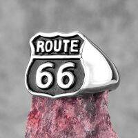 [Zhongxi ornaments ] America Pioneer Route 66 Stainless Steel Mens Rings Punk Hip Hop For Male Boyfriend Biker Jewelry Creativity Gift Wholesale